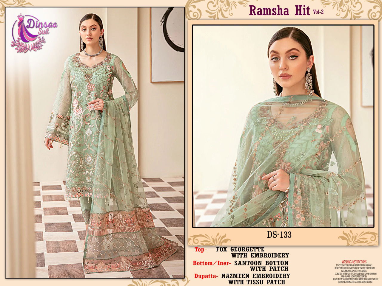 Ramsha Hit Vol 2 Heavy Festive Wear Wholesale Georgette Pakistani Salwar Suits